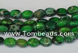 CDE178 15.5 inches 6*8mm oval dyed sea sediment jasper beads