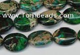 CDE181 15.5 inches 12*16mm oval dyed sea sediment jasper beads