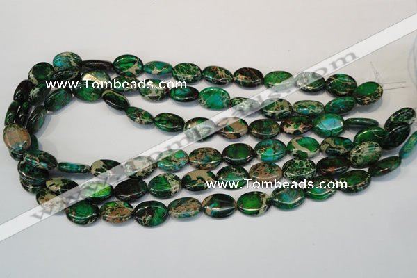 CDE181 15.5 inches 12*16mm oval dyed sea sediment jasper beads