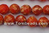 CDE2101 15.5 inches 8mm faceted round dyed sea sediment jasper beads