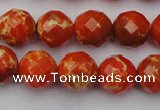 CDE2102 15.5 inches 10mm faceted round dyed sea sediment jasper beads