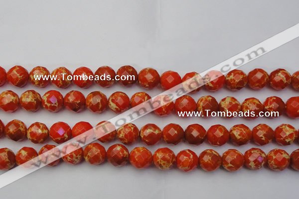 CDE2105 15.5 inches 16mm faceted round dyed sea sediment jasper beads