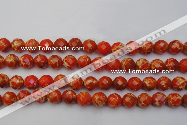 CDE2106 15.5 inches 18mm faceted round dyed sea sediment jasper beads