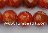 CDE2107 15.5 inches 20mm faceted round dyed sea sediment jasper beads