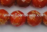 CDE2108 15.5 inches 22mm faceted round dyed sea sediment jasper beads