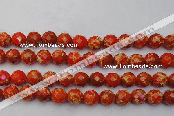 CDE2108 15.5 inches 22mm faceted round dyed sea sediment jasper beads