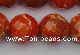 CDE2109 15.5 inches 24mm faceted round dyed sea sediment jasper beads