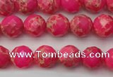 CDE2110 15.5 inches 6mm faceted round dyed sea sediment jasper beads