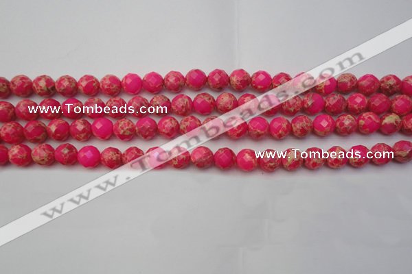 CDE2110 15.5 inches 6mm faceted round dyed sea sediment jasper beads