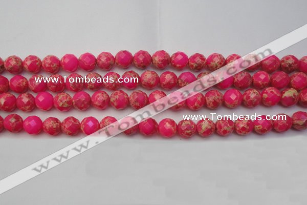 CDE2111 15.5 inches 8mm faceted round dyed sea sediment jasper beads