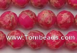 CDE2112 15.5 inches 10mm faceted round dyed sea sediment jasper beads