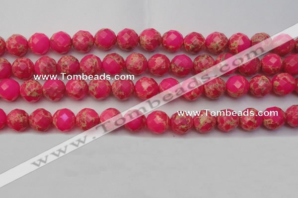 CDE2115 15.5 inches 16mm faceted round dyed sea sediment jasper beads