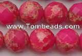 CDE2116 15.5 inches 18mm faceted round dyed sea sediment jasper beads