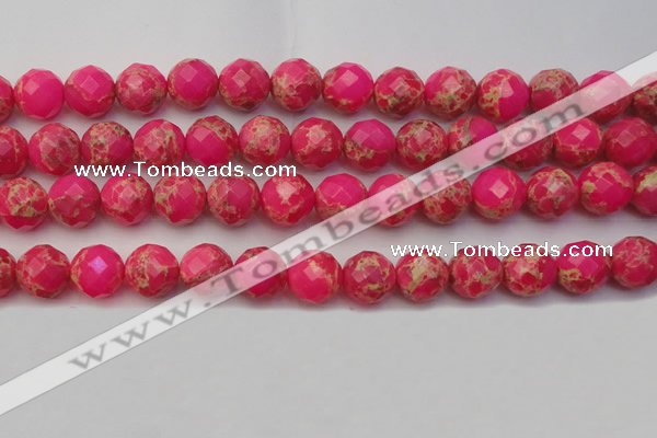 CDE2116 15.5 inches 18mm faceted round dyed sea sediment jasper beads