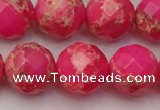 CDE2117 15.5 inches 20mm faceted round dyed sea sediment jasper beads