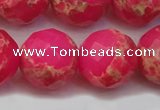 CDE2119 15.5 inches 24mm faceted round dyed sea sediment jasper beads