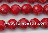 CDE2122 15.5 inches 10mm faceted round dyed sea sediment jasper beads