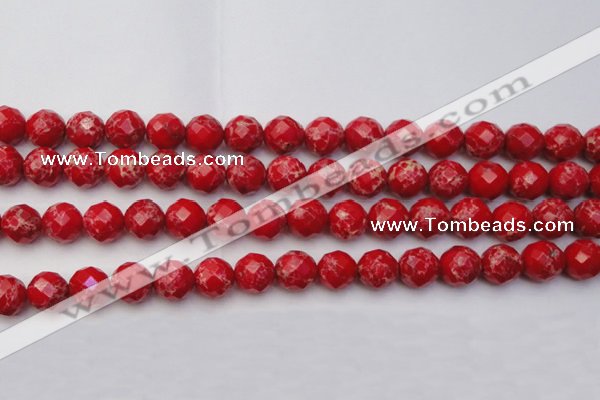 CDE2124 15.5 inches 14mm faceted round dyed sea sediment jasper beads