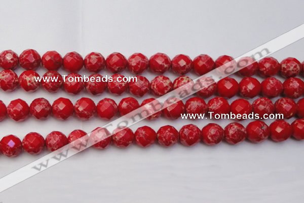 CDE2125 15.5 inches 16mm faceted round dyed sea sediment jasper beads