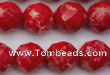 CDE2126 15.5 inches 18mm faceted round dyed sea sediment jasper beads