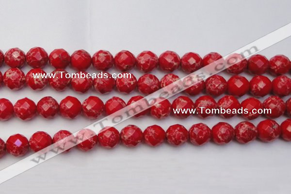 CDE2126 15.5 inches 18mm faceted round dyed sea sediment jasper beads