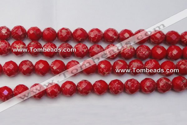 CDE2127 15.5 inches 20mm faceted round dyed sea sediment jasper beads