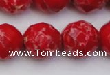 CDE2128 15.5 inches 22mm faceted round dyed sea sediment jasper beads