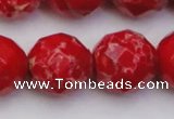 CDE2129 15.5 inches 24mm faceted round dyed sea sediment jasper beads