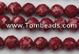 CDE2130 15.5 inches 6mm faceted round dyed sea sediment jasper beads