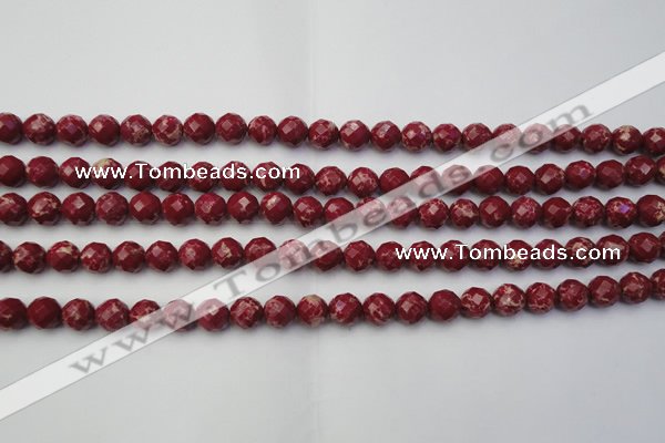 CDE2130 15.5 inches 6mm faceted round dyed sea sediment jasper beads