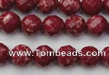 CDE2131 15.5 inches 8mm faceted round dyed sea sediment jasper beads