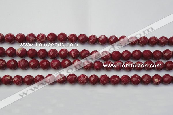 CDE2133 15.5 inches 12mm faceted round dyed sea sediment jasper beads