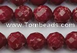 CDE2135 15.5 inches 16mm faceted round dyed sea sediment jasper beads