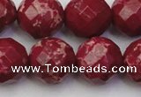 CDE2138 15.5 inches 22mm faceted round dyed sea sediment jasper beads