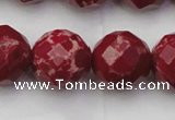 CDE2139 15.5 inches 24mm faceted round dyed sea sediment jasper beads