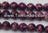 CDE2140 15.5 inches 6mm faceted round dyed sea sediment jasper beads