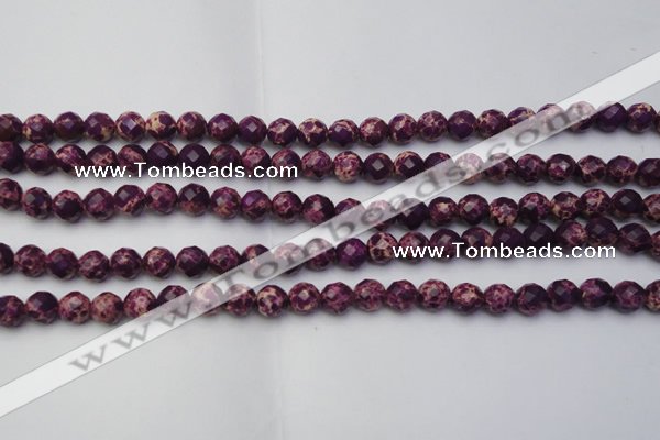 CDE2140 15.5 inches 6mm faceted round dyed sea sediment jasper beads