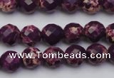 CDE2141 15.5 inches 8mm faceted round dyed sea sediment jasper beads