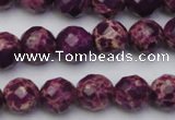 CDE2142 15.5 inches 10mm faceted round dyed sea sediment jasper beads