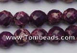 CDE2143 15.5 inches 12mm faceted round dyed sea sediment jasper beads