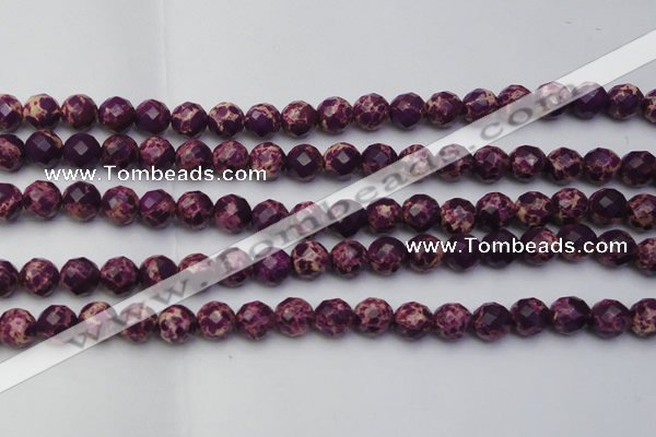 CDE2143 15.5 inches 12mm faceted round dyed sea sediment jasper beads