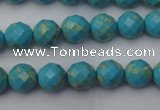 CDE2150 15.5 inches 6mm faceted round dyed sea sediment jasper beads