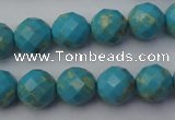 CDE2152 15.5 inches 10mm faceted round dyed sea sediment jasper beads