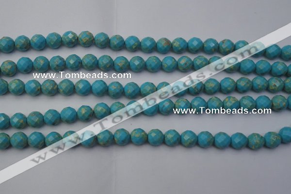 CDE2152 15.5 inches 10mm faceted round dyed sea sediment jasper beads