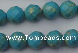 CDE2153 15.5 inches 12mm faceted round dyed sea sediment jasper beads