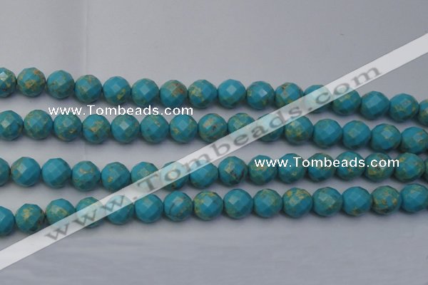 CDE2156 15.5 inches 18mm faceted round dyed sea sediment jasper beads