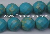 CDE2157 15.5 inches 20mm faceted round dyed sea sediment jasper beads