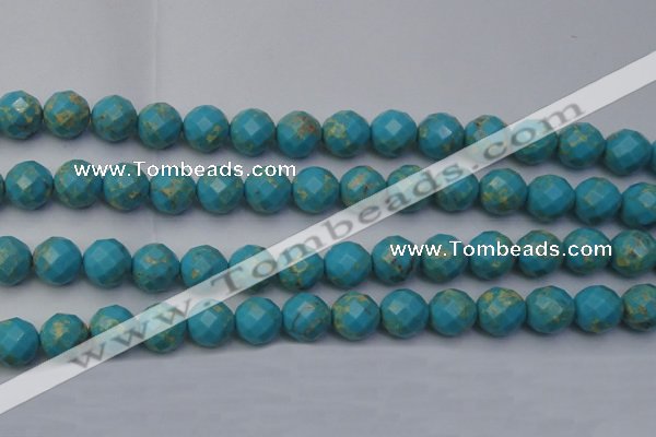 CDE2157 15.5 inches 20mm faceted round dyed sea sediment jasper beads