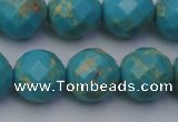 CDE2158 15.5 inches 22mm faceted round dyed sea sediment jasper beads