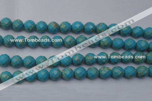 CDE2158 15.5 inches 22mm faceted round dyed sea sediment jasper beads